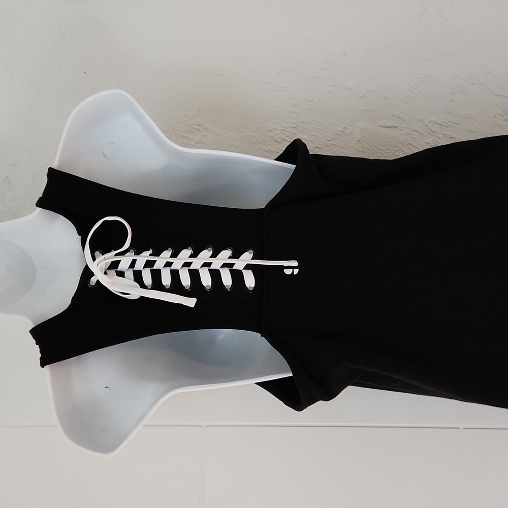 Sports Illustrated Lace Up Racer Back Sleeveless Dress  L - Picture 2 of 6